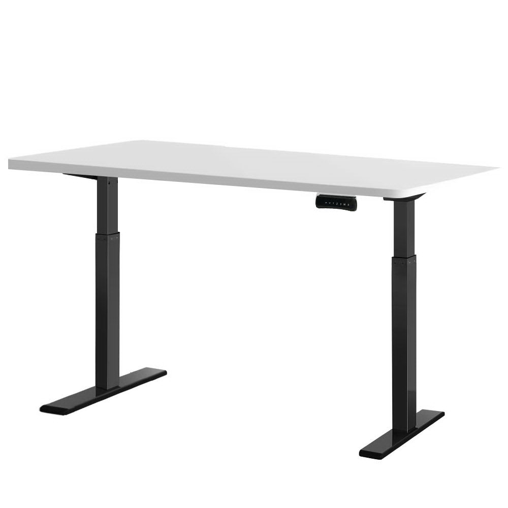 Dual Motor Electric Standing Desk - Black Frame with 120cm White Top Homecoze