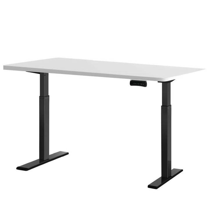 Dual Motor Electric Standing Desk - Black Frame with 140cm White Top Homecoze