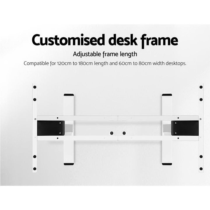 Dual Motor Electric Standing Desk - White Frame with 120cm Black Top Homecoze