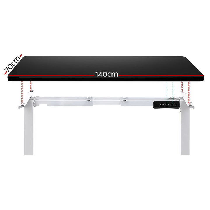 Standing Desk (Dual Motor) White & Black 140cm