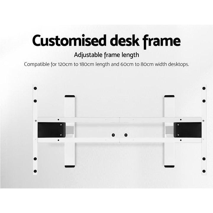 Standing Desk (Dual Motor) White & Black 140cm