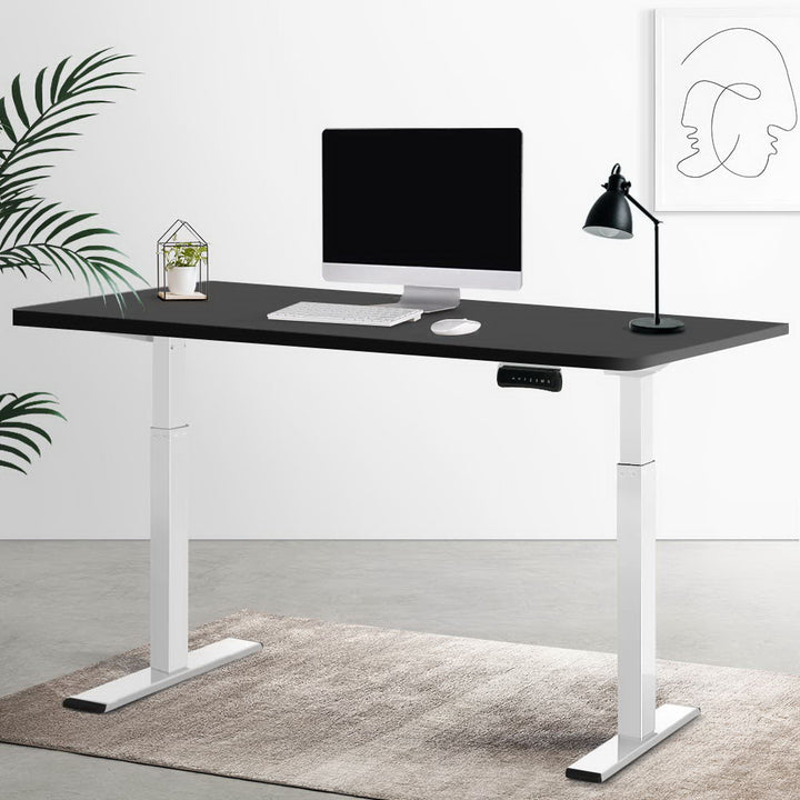 Standing Desk (Dual Motor) White & Black 140cm