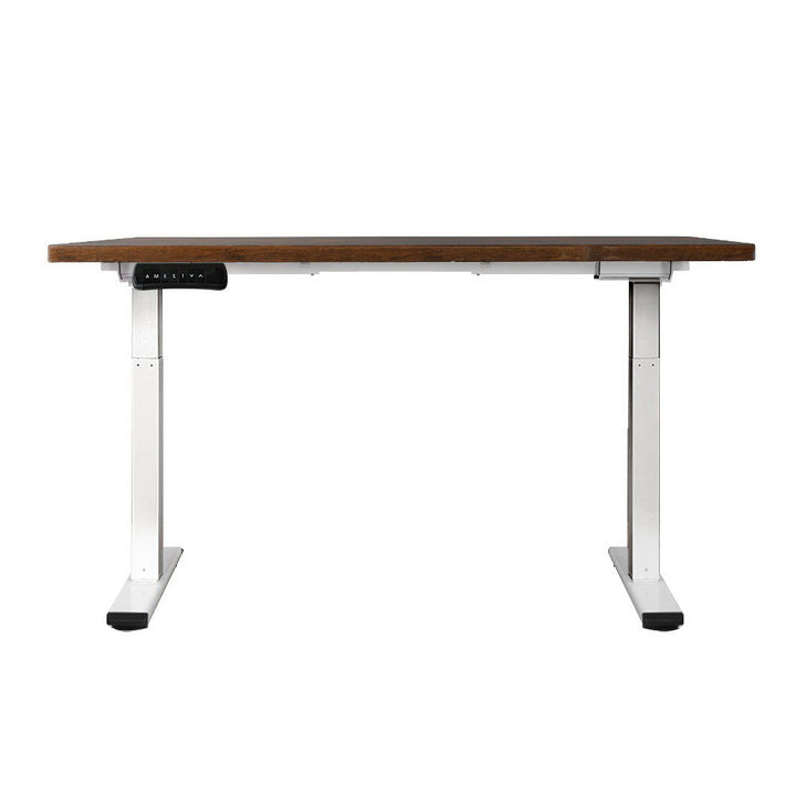 Standing Desk (Dual Motor) White & Rustic 120cm