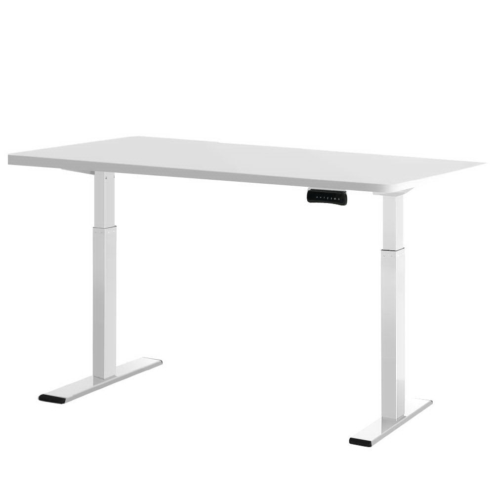 Dual Motor Electric Standing Desk - White Frame with 120cm White Top Homecoze