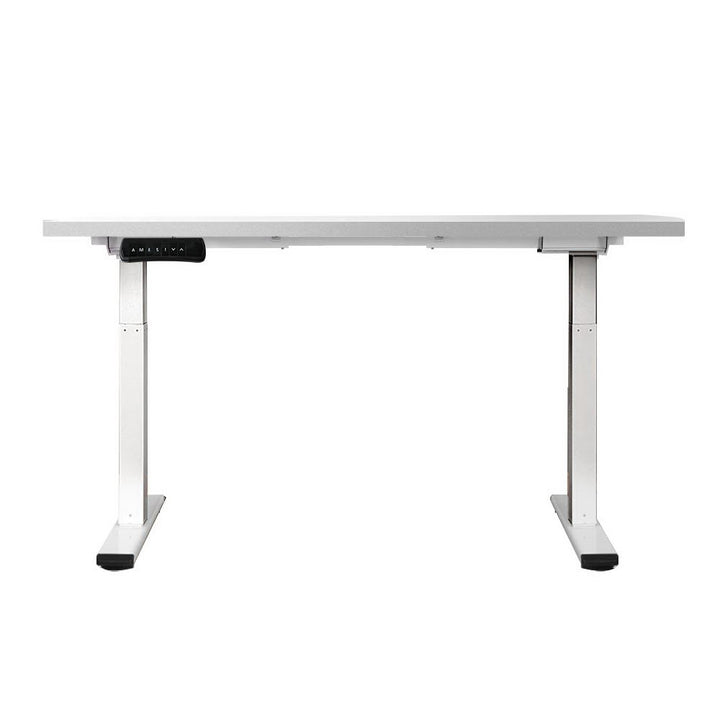 Dual Motor Electric Standing Desk - White Frame with 140cm White Top Homecoze