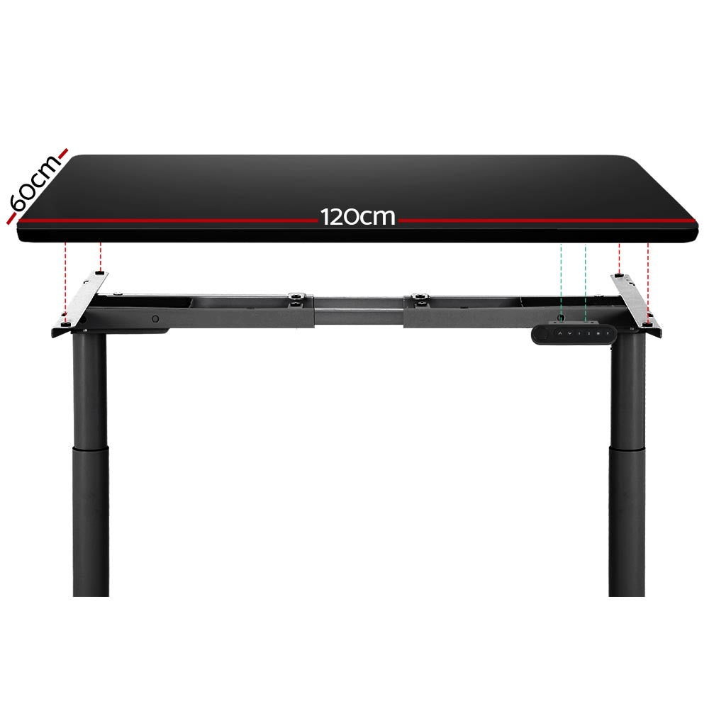 Standing Desk (Dual Motor) Black 120cm