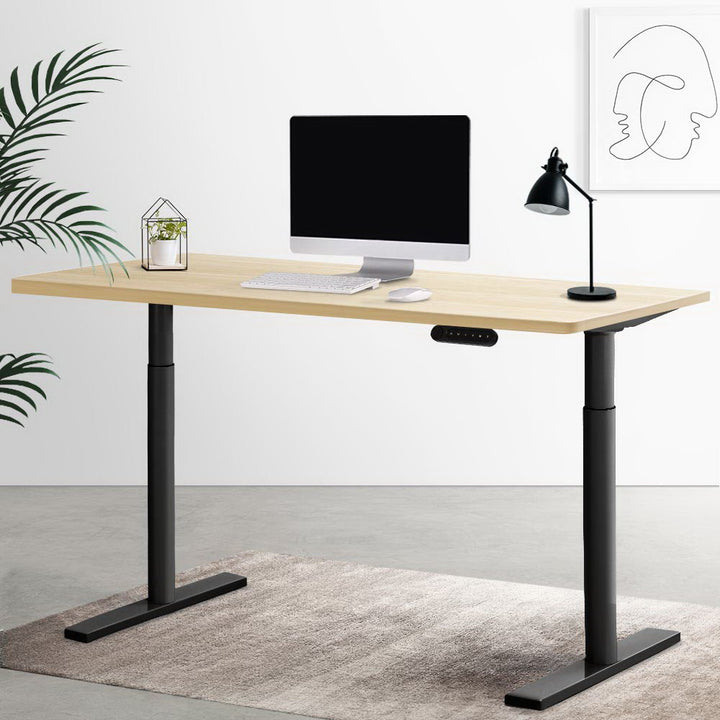 Standing Desk (Dual Motor) Black & Oak 120cm