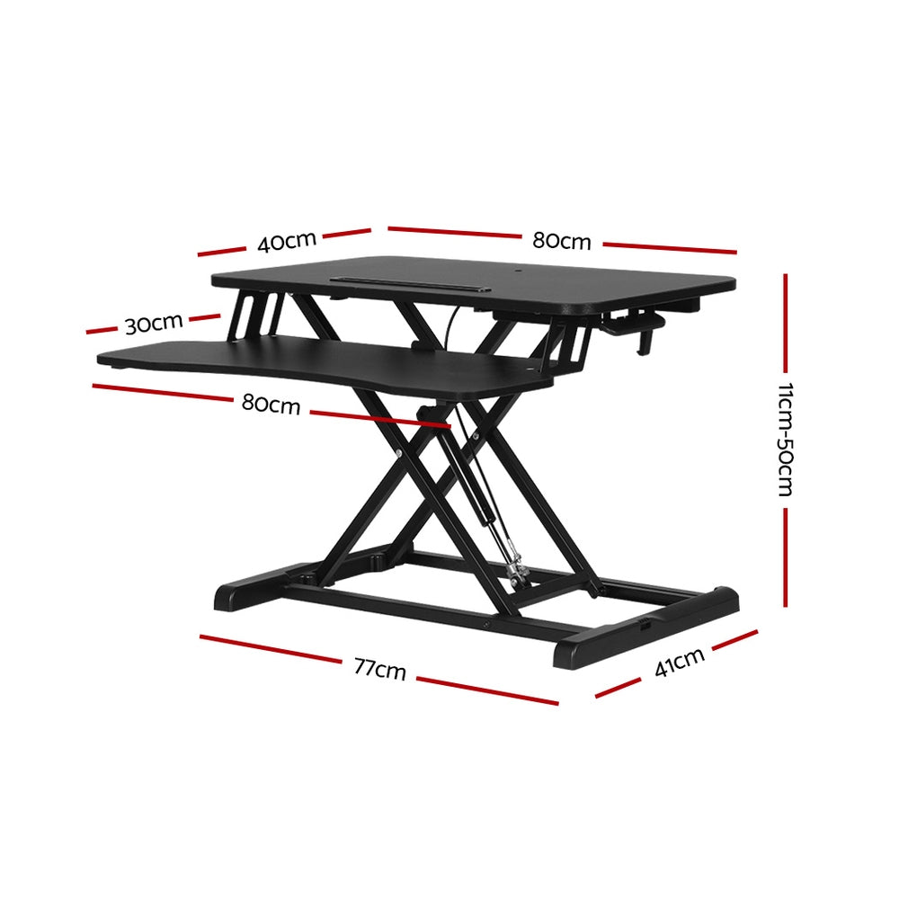 Adjustable Desk Riser Height Adjustable Sit & Stand Computer Platform - Black Homecoze