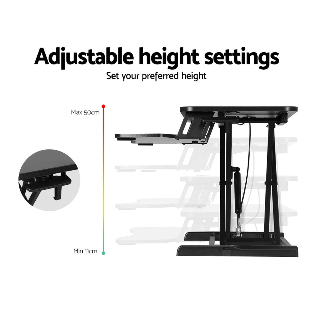 Adjustable Desk Riser Height Adjustable Sit & Stand Computer Platform - Black Homecoze