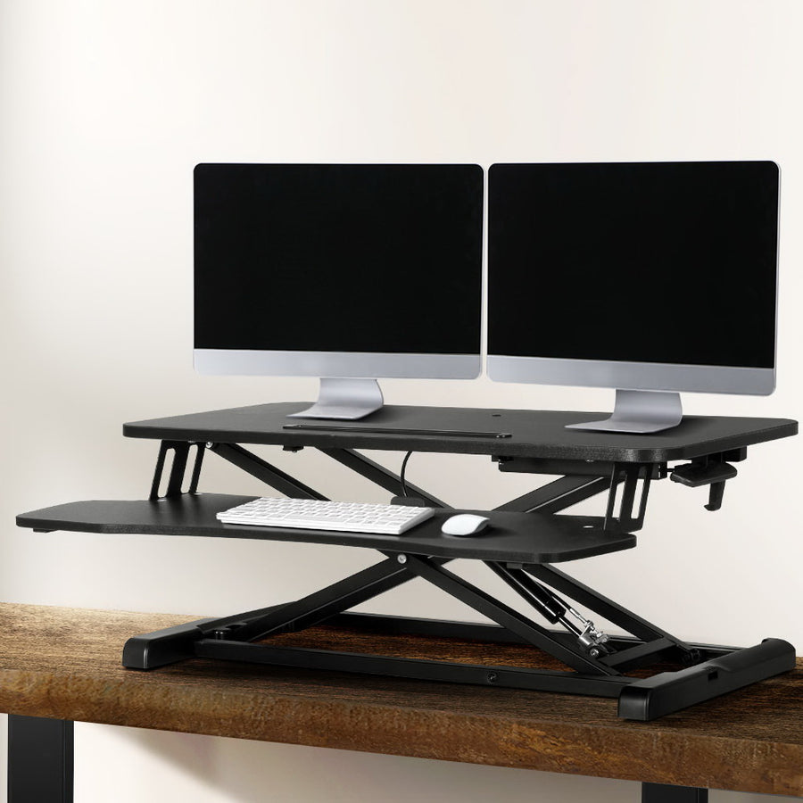 Adjustable Desk Riser Height Adjustable Sit & Stand Computer Platform - Black Homecoze