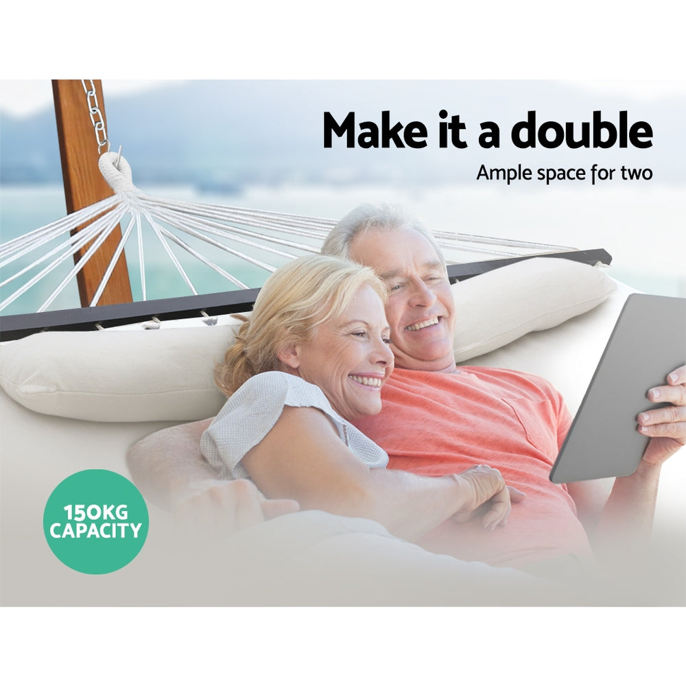 Double Swing Hammock Bed - Cream - Homecoze