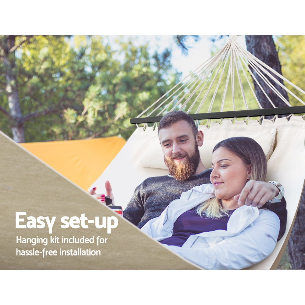 Double Swing Hammock Bed - Cream - Homecoze