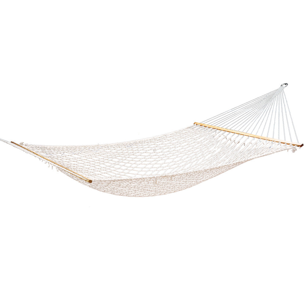 Double Cotton Rope Swing Hammock Bed - Cream Homecoze