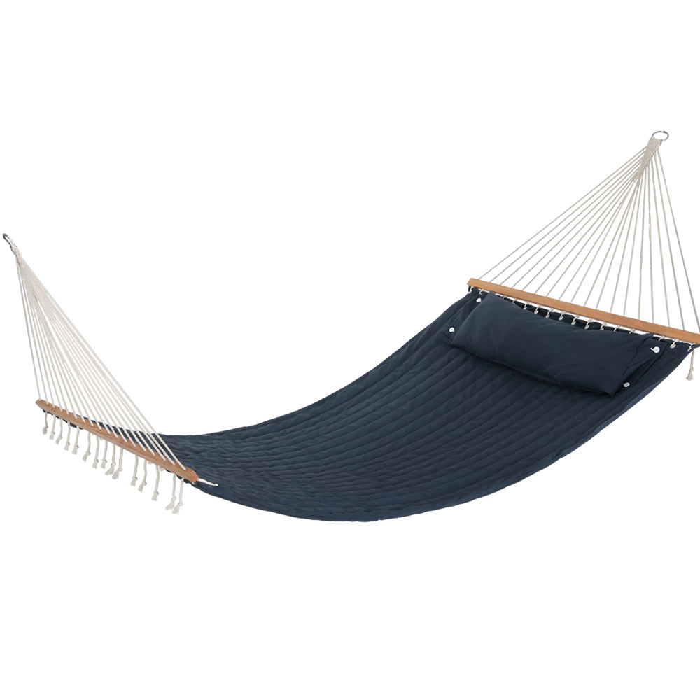 2 Person Large Hammock Bed Portable Outdoor Hanging Bed - Navy Blue Homecoze