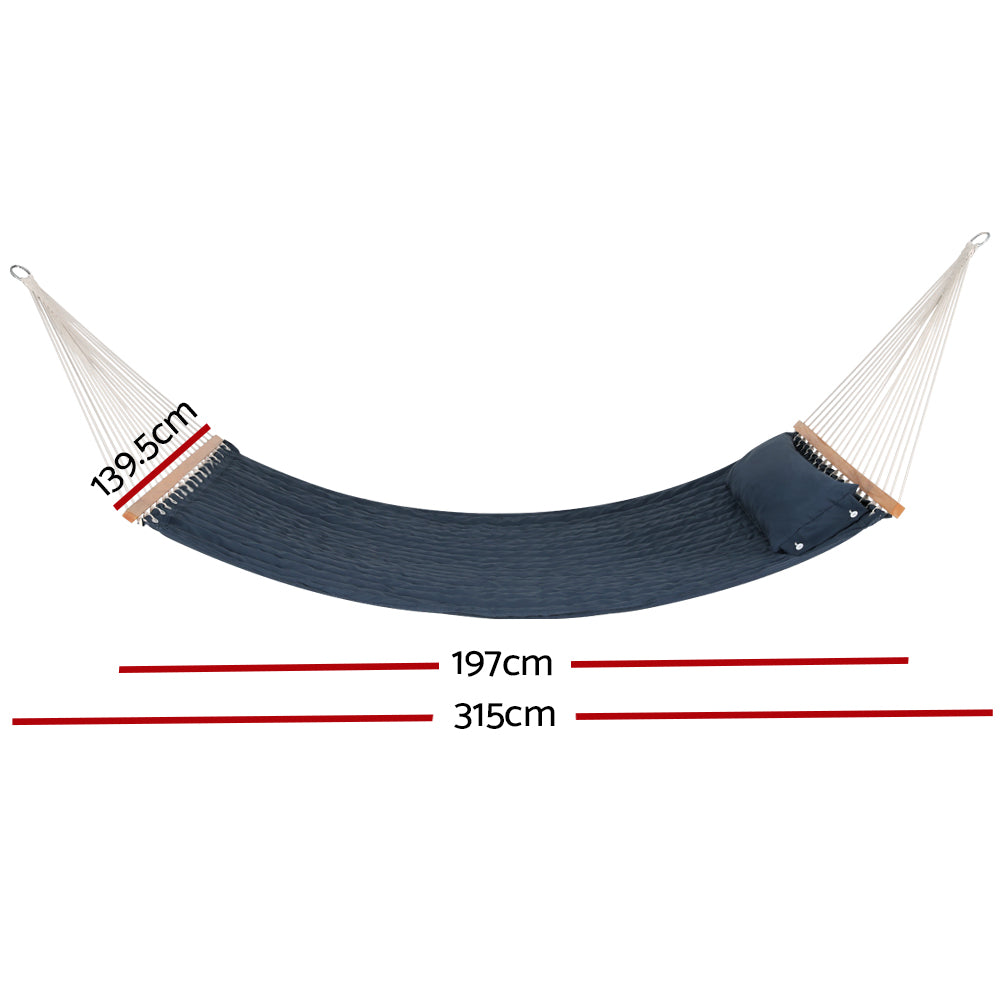 2 Person Large Hammock Bed Portable Outdoor Hanging Bed - Navy Blue Homecoze