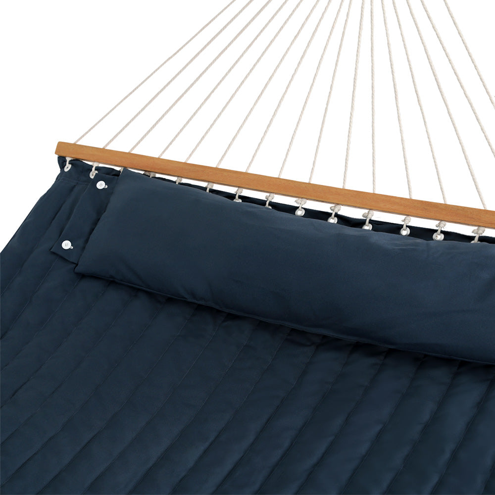 2 Person Large Hammock Bed Portable Outdoor Hanging Bed - Navy Blue Homecoze
