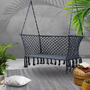 2 Seater Hanging Swing Chair Hammock - Grey - Homecoze
