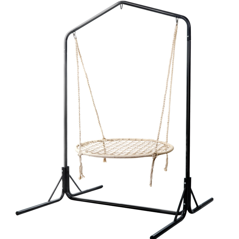 Kids Hanging Swing Chair 100cm Hammock with Heavy Duty Steel Stand Homecoze
