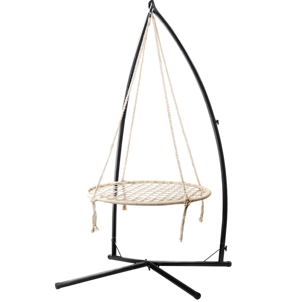 Kids Hanging Swing Chair 100cm Hammock with Steel Stand Homecoze