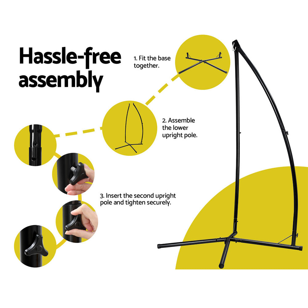 Kids Hanging Swing Chair 100cm Hammock with Steel Stand Homecoze