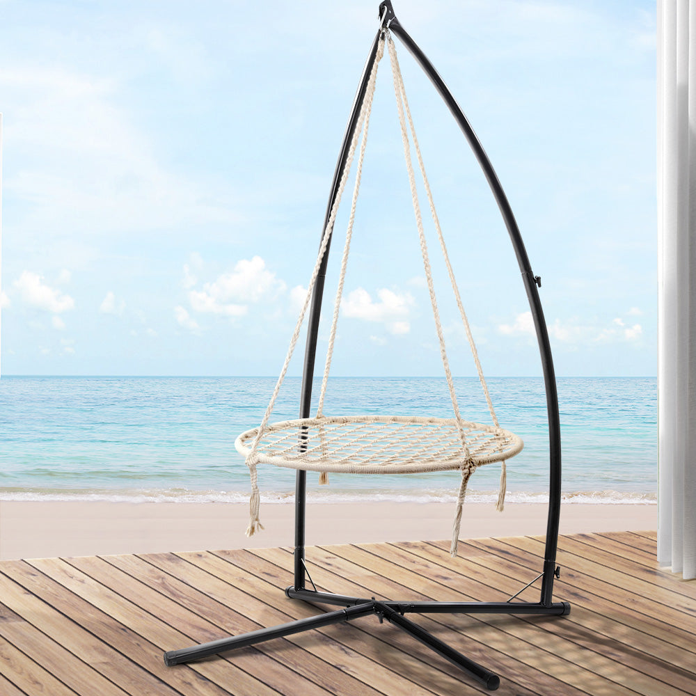 Kids Hanging Swing Chair 100cm Hammock with Steel Stand Homecoze