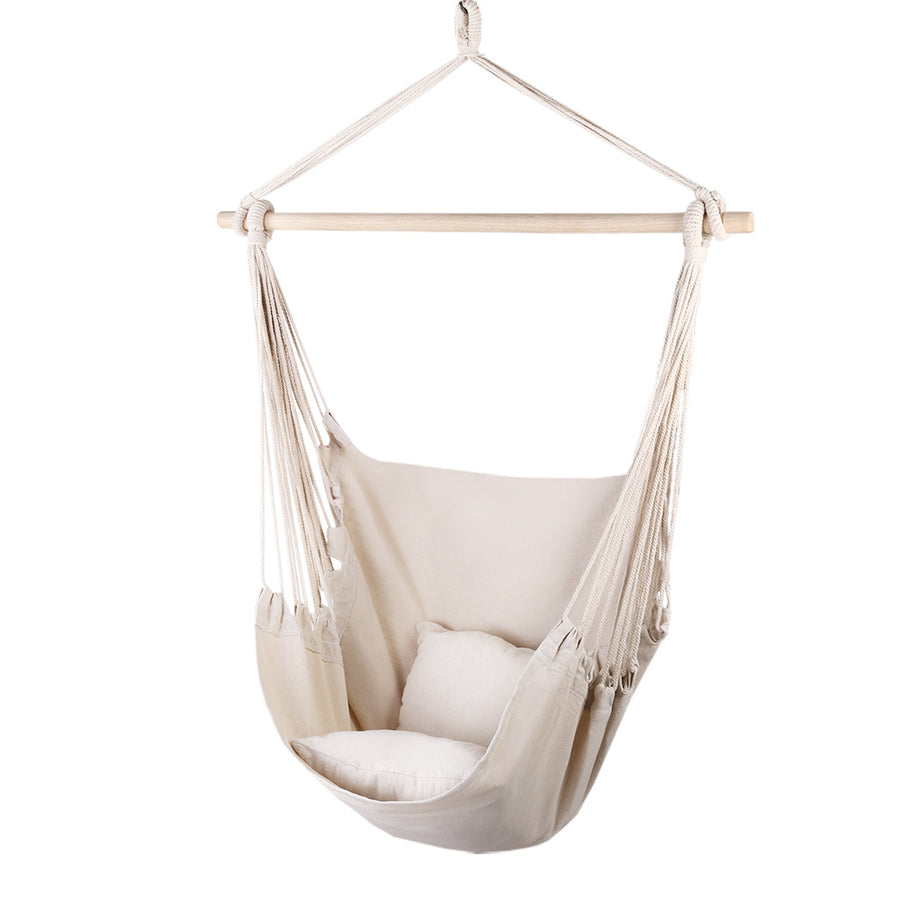 Hanging Cushioned Swing Chair Hammock - Cream Homecoze