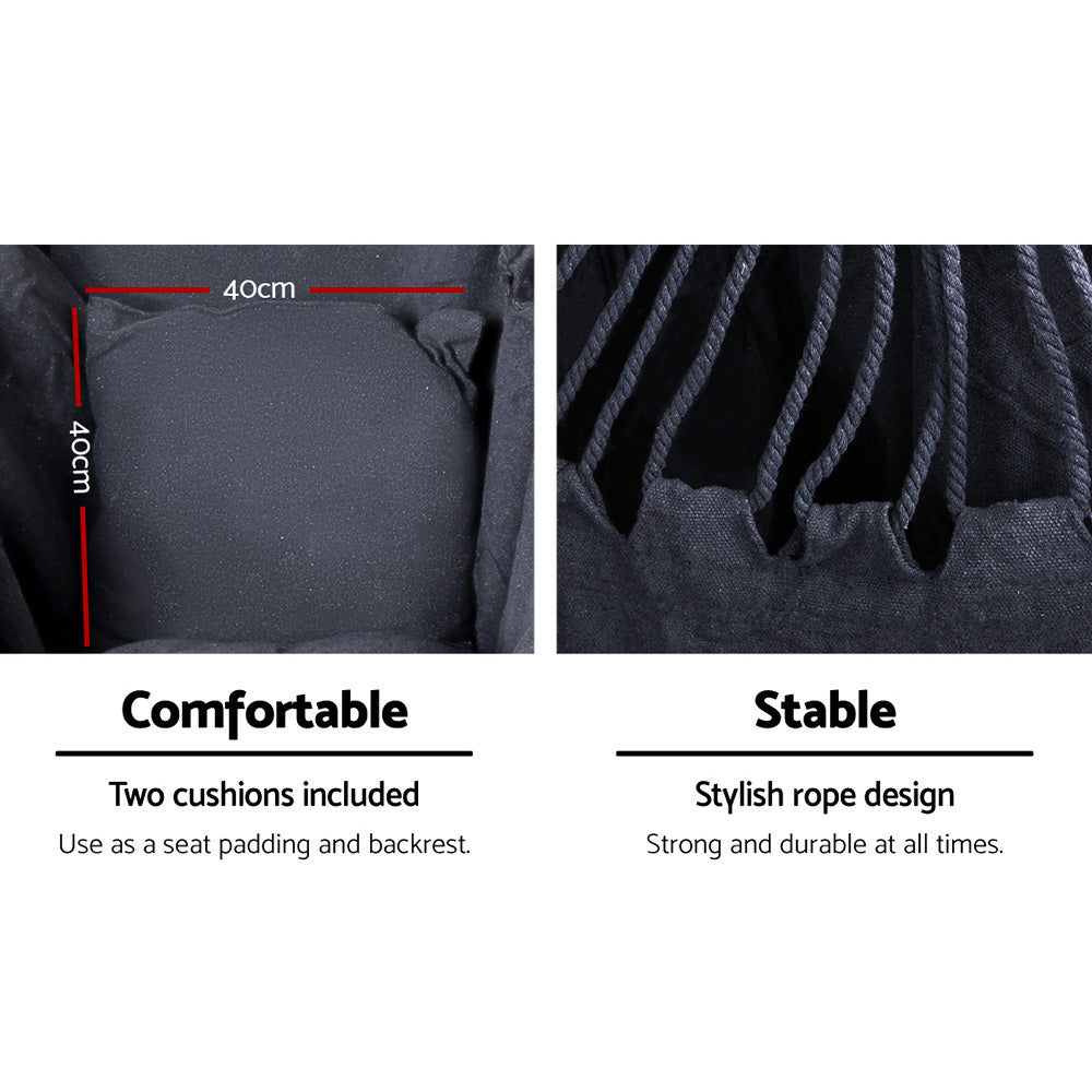 Hanging Cushioned Swing Chair Hammock with Steel Frame - Grey Homecoze