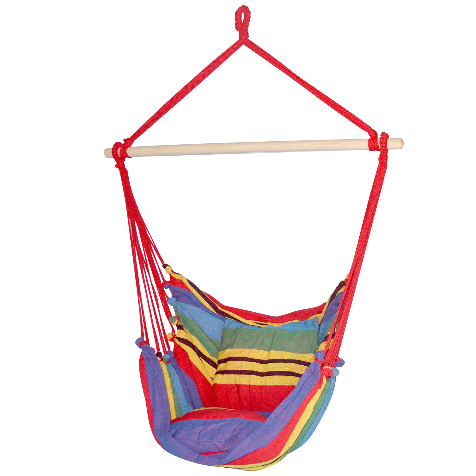 Hanging Cushioned Swing Chair Hammock - Multicolour - Homecoze