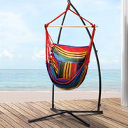 Hanging Cushioned Swing Chair Hammock with Steel Frame - Multicolour Homecoze