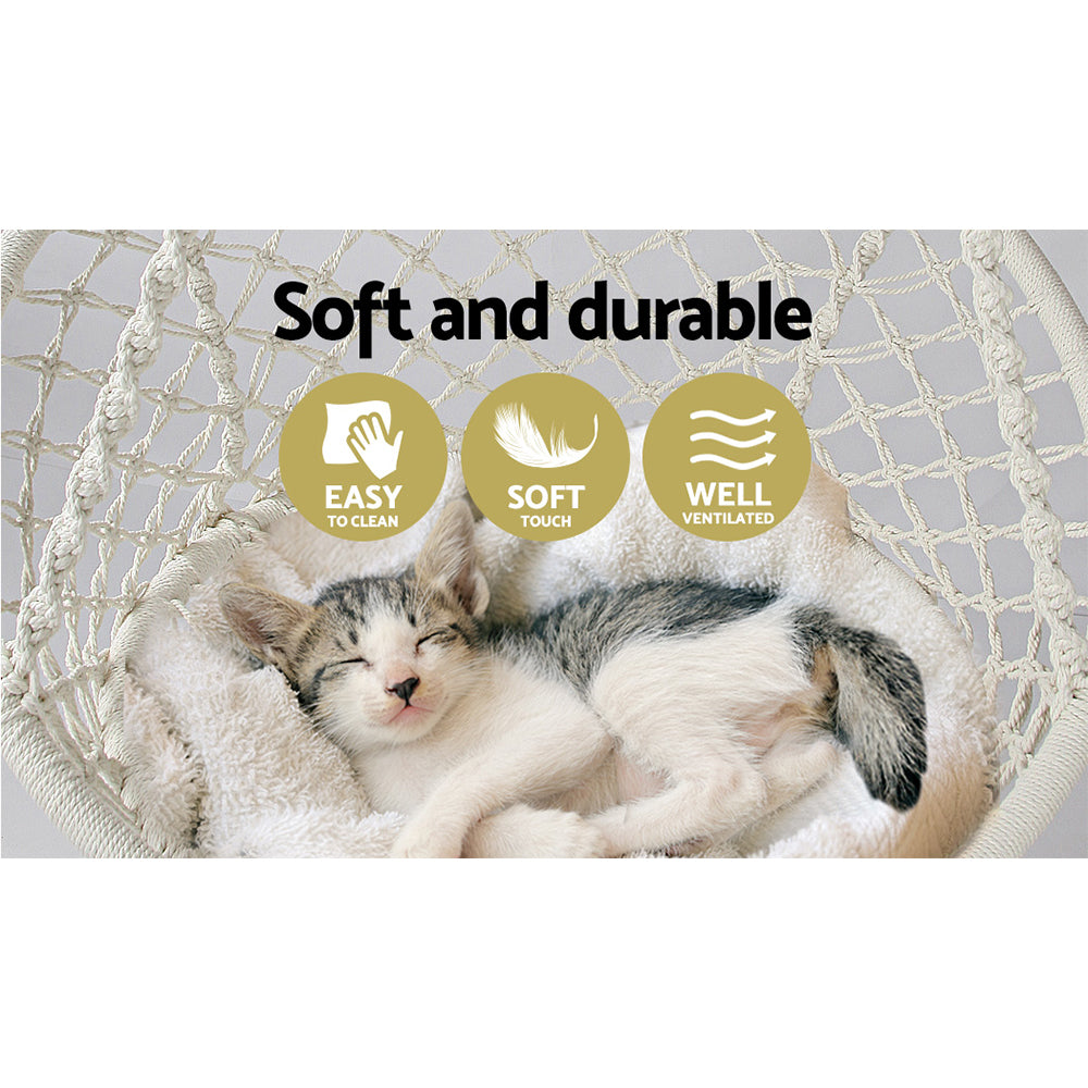 Hanging Woven Swing Chair Hammock - Cream - Homecoze