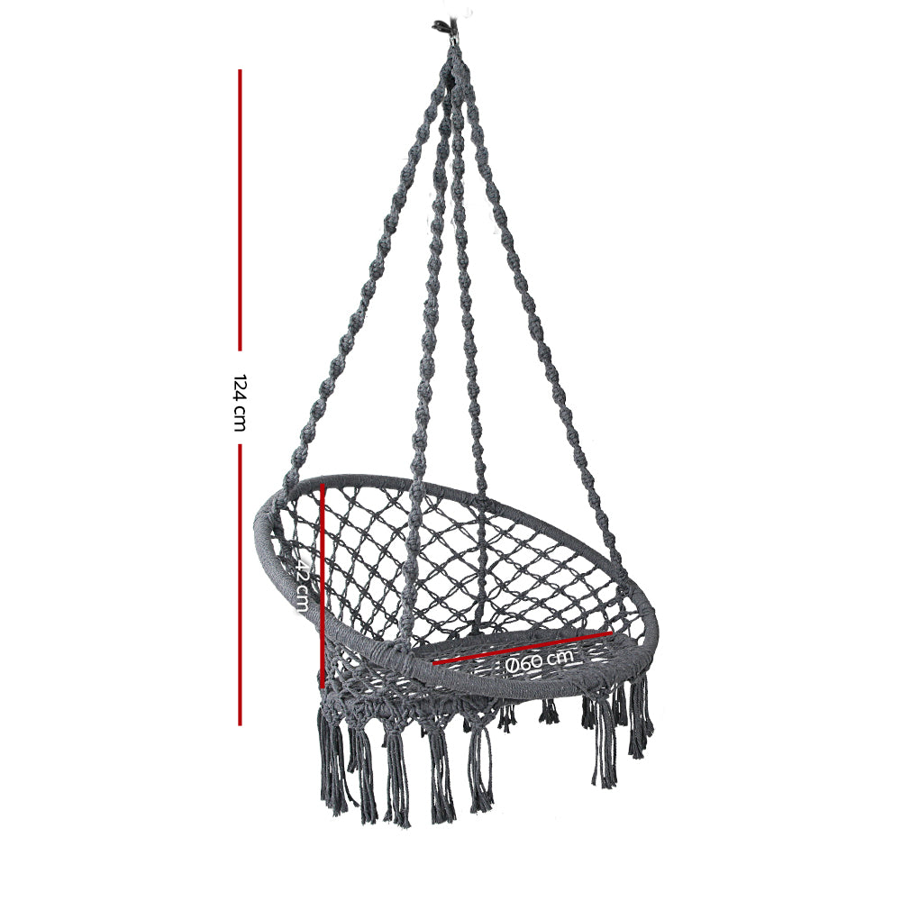 Hanging Swing Chair Hammock - Grey - Homecoze