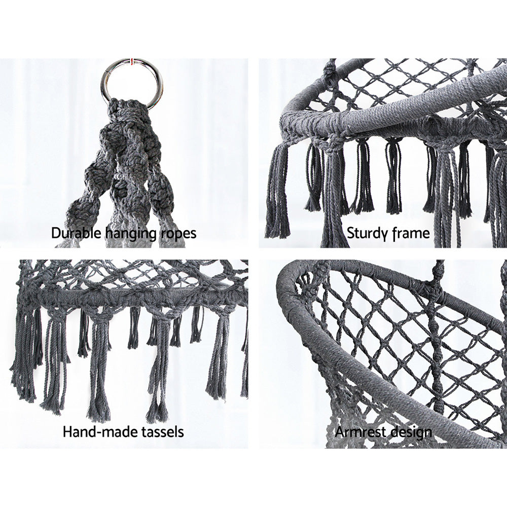 Hanging Swing Chair Hammock - Grey - Homecoze