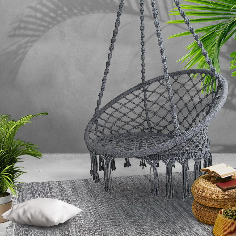 Hanging Swing Chair Hammock - Grey Homecoze