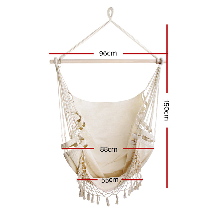 Hanging Swing Chair Hammock - Cream Homecoze