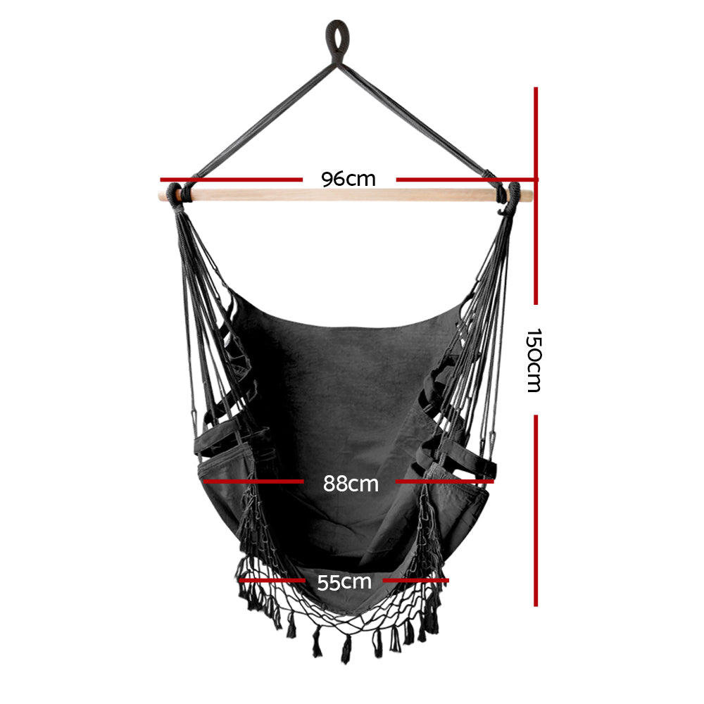 Hanging Swing Chair Hammock - Grey - Homecoze