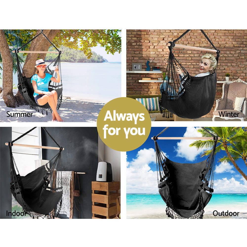Hanging Swing Chair Hammock - Grey - Homecoze