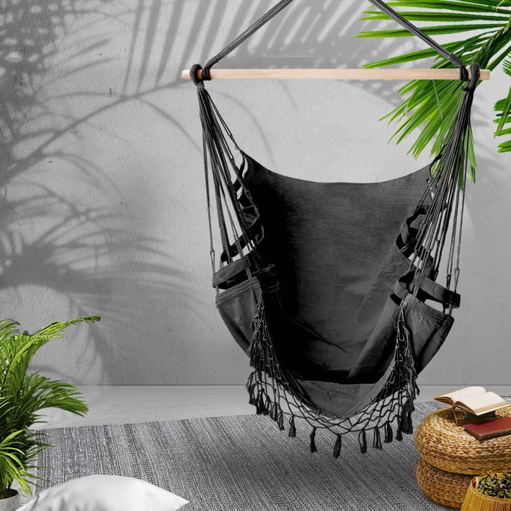 Hanging Swing Chair Hammock - Grey - Homecoze