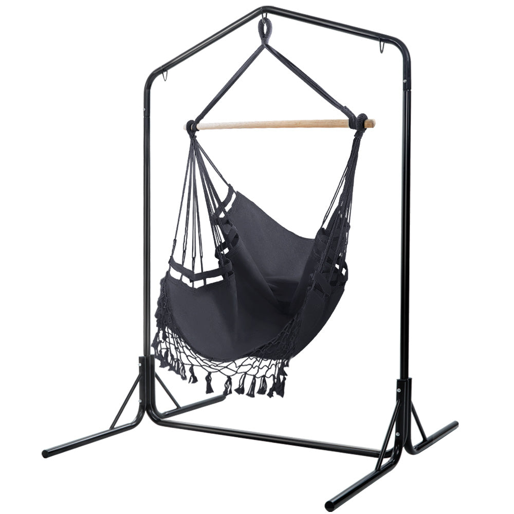 Hanging Swing Chair Hammock with Heavy Duty Steel Stand - Grey Homecoze