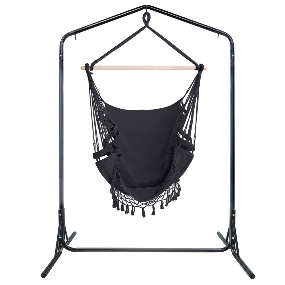 Hanging Swing Chair Hammock with Heavy Duty Steel Stand - Grey Homecoze