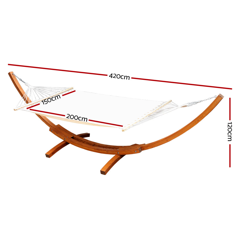 Double 2-Person Hammock with Wooden Stand - Homecoze