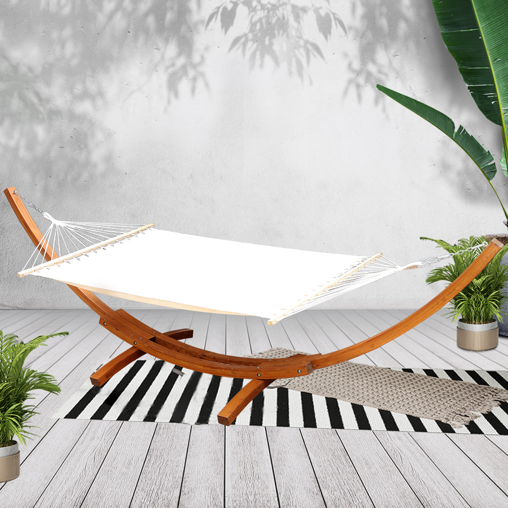 Double 2-Person Hammock with Wooden Stand - Homecoze