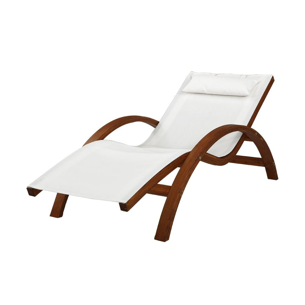 Outdoor Wooden Sun Lounge Day Bed - Homecoze