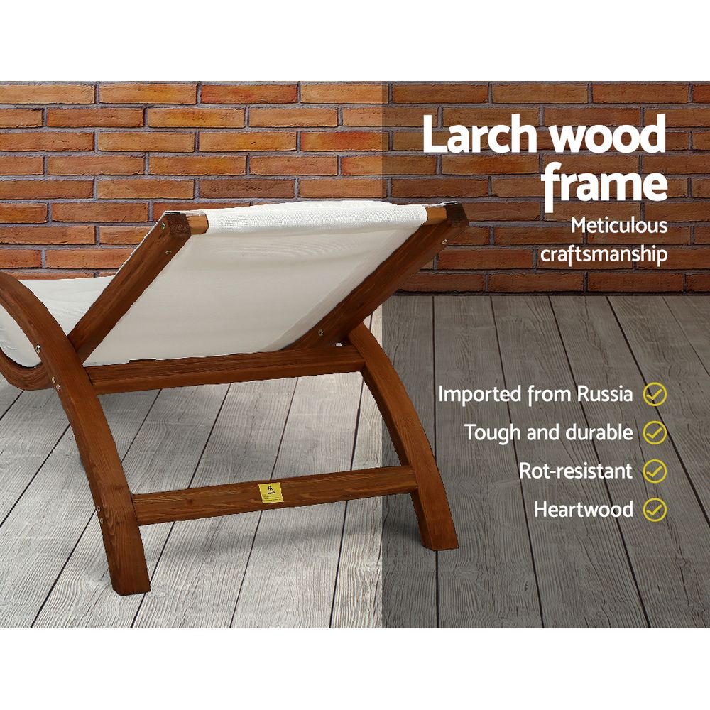 Outdoor Wooden Sun Lounge Day Bed - Homecoze