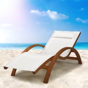 Outdoor Wooden Sun Lounge Day Bed - Homecoze