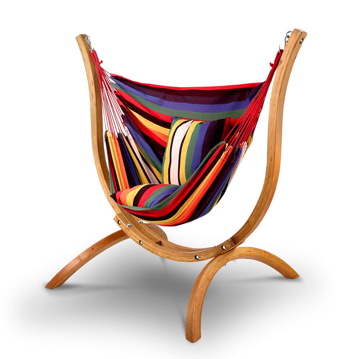 Hammock Swing Chair with Wooden Stand Homecoze