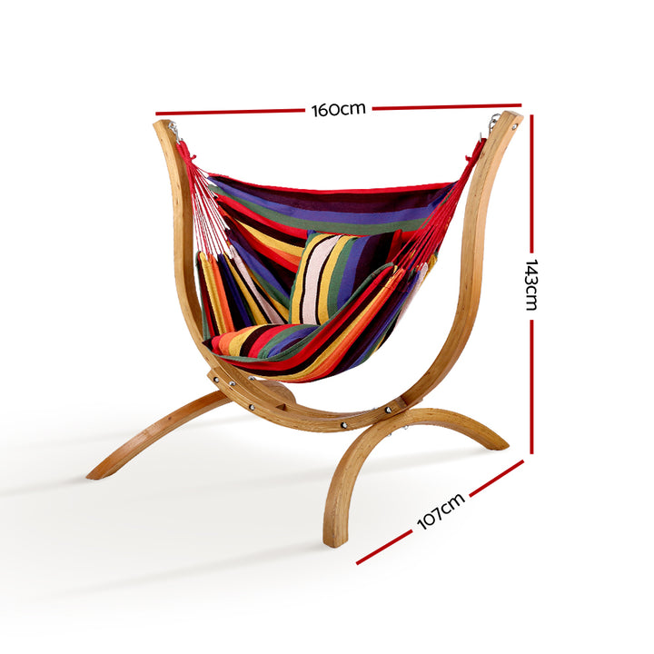 Hammock Swing Chair with Wooden Stand Homecoze