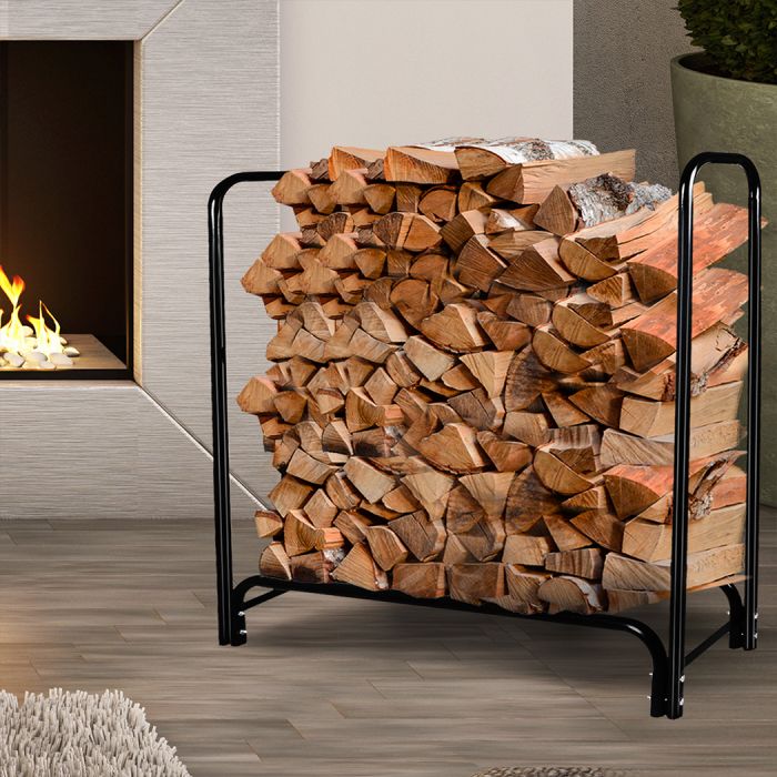 Large 125cm Indoor & Outdoor Firewood Storage Rack Homecoze