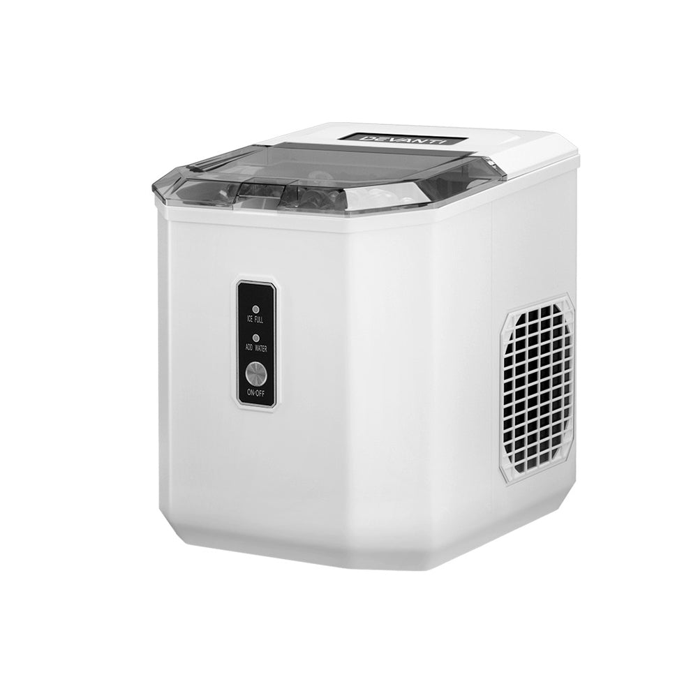 Portable Ice Cube Maker Ice Machine 0.5kg/hr Bullet Ice Home Bar Benchtop - White Homecoze