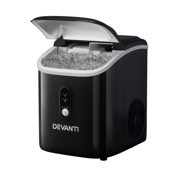 Portable Ice Cube Maker 0.6kg/hr Benchtop Nugget Ice Machine - Black