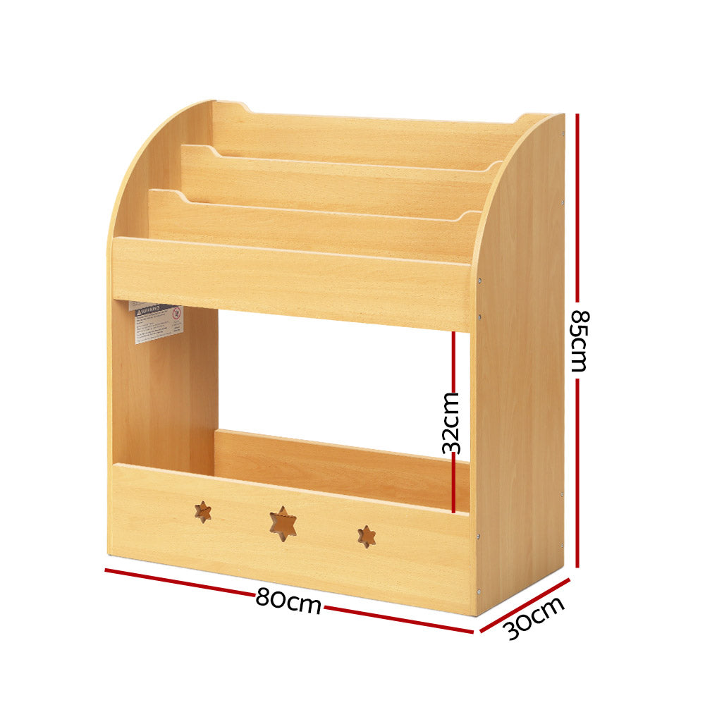 Kids Little Library Bookshelf Toy Storage Organiser - Natural Homecoze